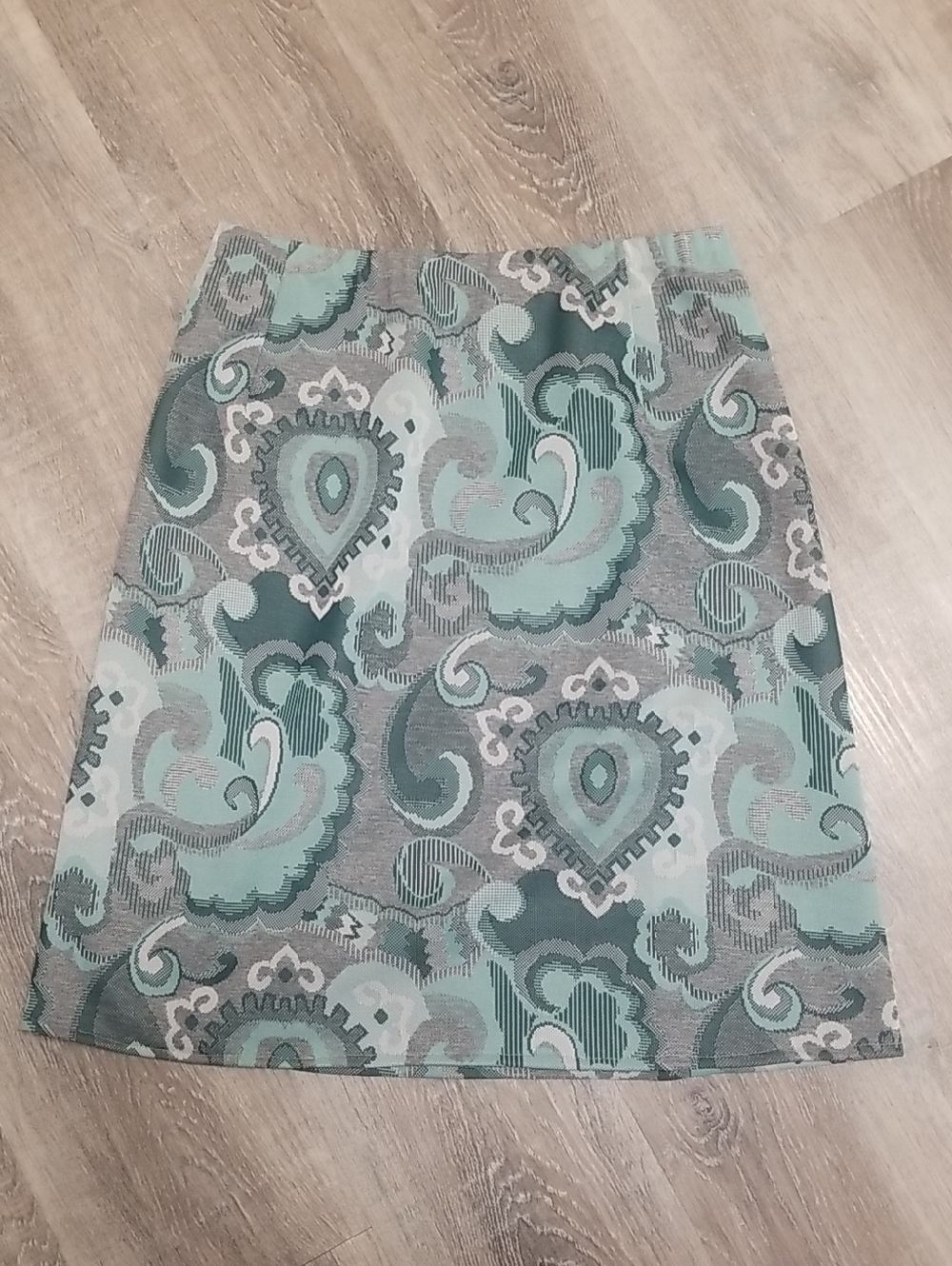 Vintage Women’s Aqua Paisley Pencil Skirt